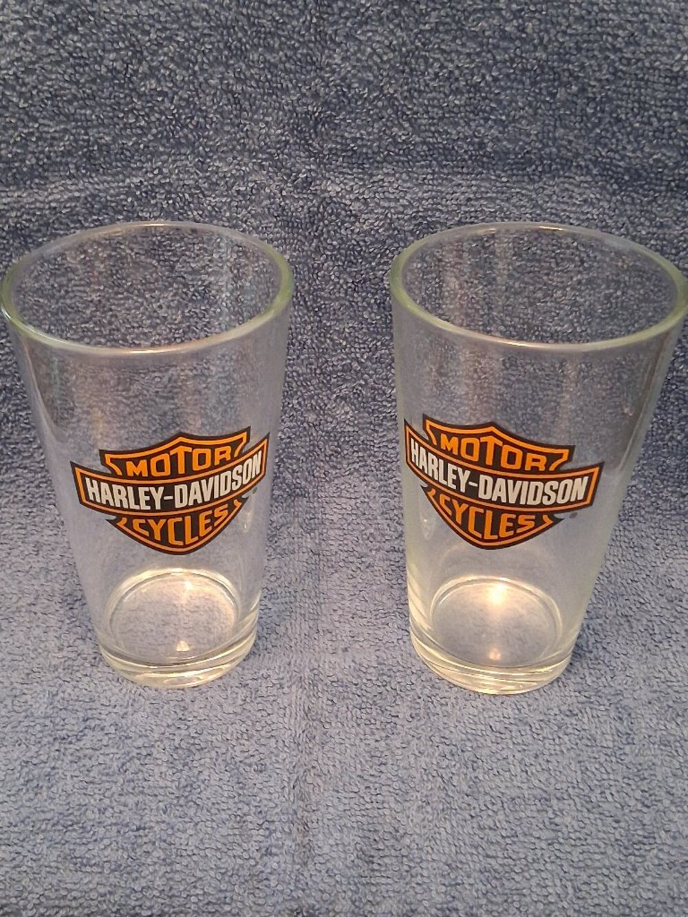 Set of 2 Harley-Davidson Motorcycles Pint Glasses - Bar & Shield Logo Barware